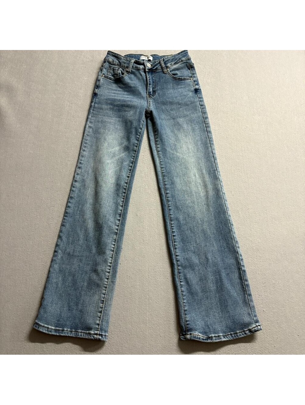 Love Soho Denim Jeans Womens Size 3 Blue Medium Wash Wide Leg Stretch